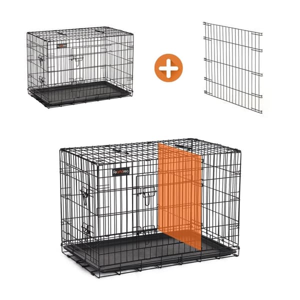 Dog Cage - Dog Box - 2 Doors - 107 x 70 x 77,5 cm - Sort