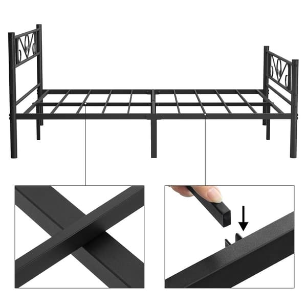 Kaksikerroksinen runko - Metallivuoteen runko - Soveltuu patjalle 140 x 190 cm - musta