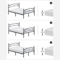 Miniatyrbillede 8 af 8: Double Bed - Bed Frame - Metal Bedste - Sort