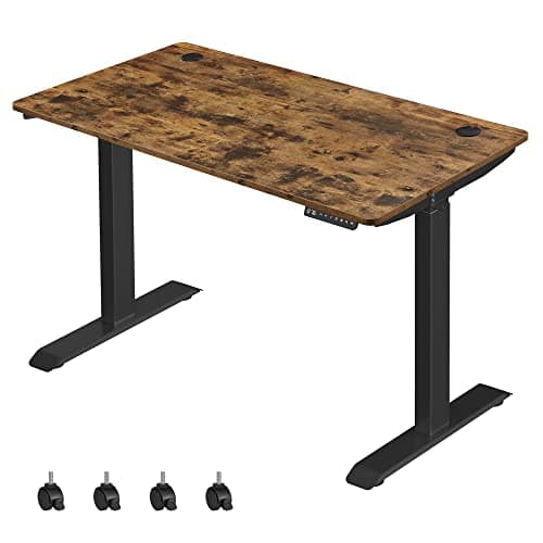 Electric Desk - Korkeudessa säädettävä - työpöytä 70 x 140 cm - vintage ruskea / musta