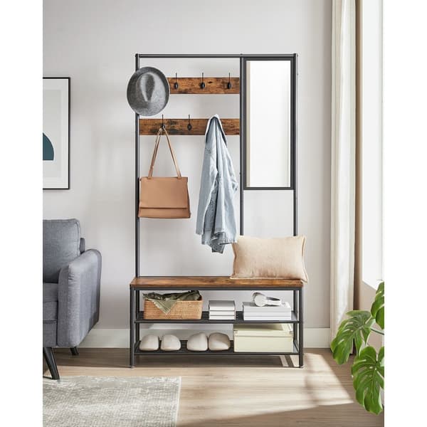 Coat Rack - vaatekauppa - vaatekaappi - Spiegel - kenkätelineellä - takit - vintage ruskea