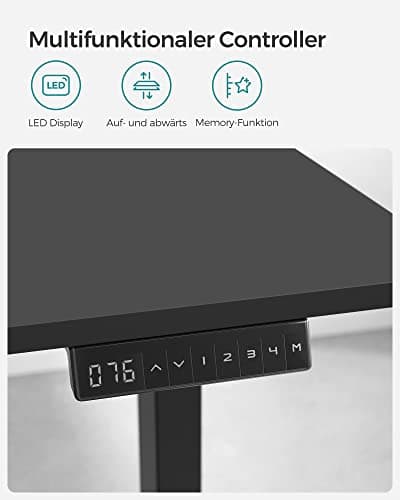 Højde -til -Be -skrivebord - elektrisk skrivebord - bordplade 70 x 140 cm - dobbeltmotor - Stebeless justerbar - hukommelsesfunktion med 4 højder - me
