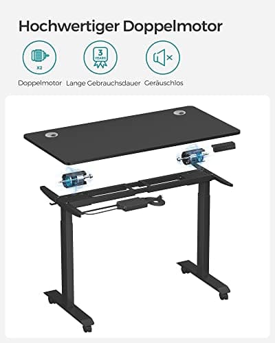 Højde -til -Be -skrivebord - elektrisk skrivebord - bordplade 70 x 140 cm - dobbeltmotor - Stebeless justerbar - hukommelsesfunktion med 4 højder - me