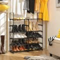 Miniatyrbillede 3 af 7: Sko rack - med 10 hylder - metalstål - 45x30x174cm - sort