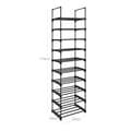 Miniatyrbillede 7 af 7: Sko rack - med 10 hylder - metalstål - 45x30x174cm - sort