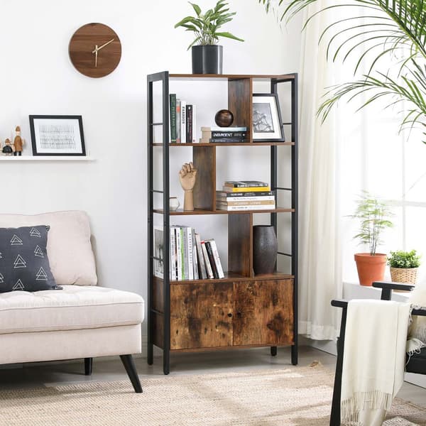 Bogreol - Stue Cabinet - Opbevaringsskab - Stående reol - Vintage Brown / Black