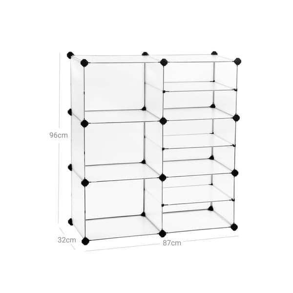 Shoe Rack - Racking System - med krokar och partitioner - plast - transparent