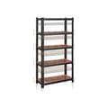 Miniatyrbillede 2 af 7: Skab - Opbevaringsstativ - 5 hylder - 150 x 75 x 30 cm - Op til 400 kg belastningskapacitet - Justerbare hylder - Industriel stil - Sort