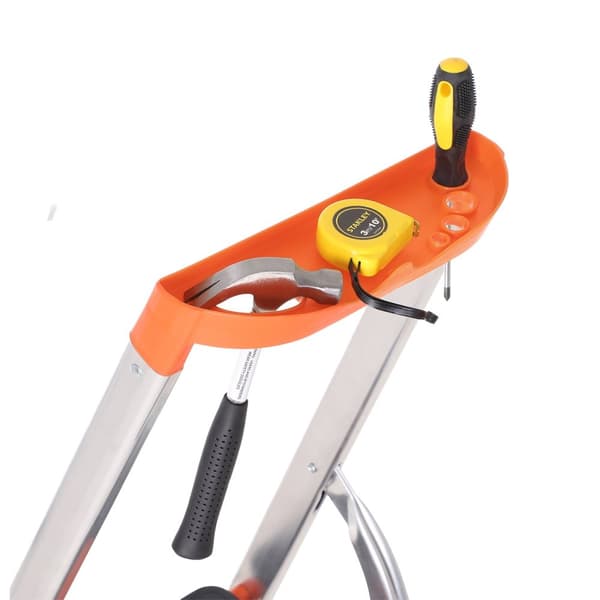 Stige - Aluminiumstige - med 12 cm bredt trin - sammenfoldelig - Anti -slip - 150 kg skattepligtig