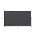 Miniatyrbillede 6 af 6: Side Canopy - Laifel - Solbeskyttelse - Udvides - 160 x 400 cm - Sort