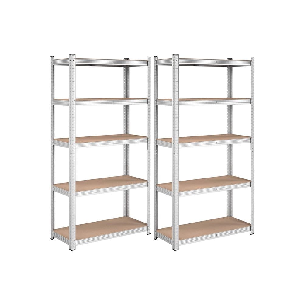 Lagringsställ - uppsättning av 2 -180 x 90 x 40 cm - upp till 875 kg lastkapacitet - silver