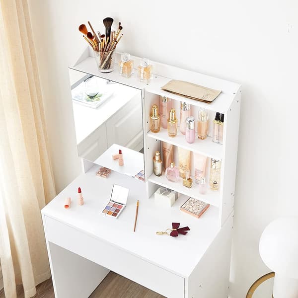 Dressing Table - Make Up -bord - med spejl - en skuffe - planker