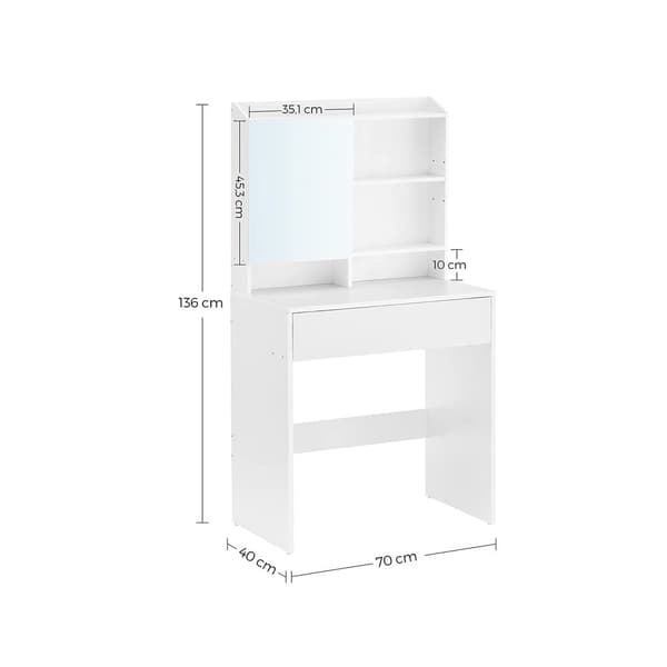 Dressing Table - Make Up -bord - med spejl - en skuffe - planker
