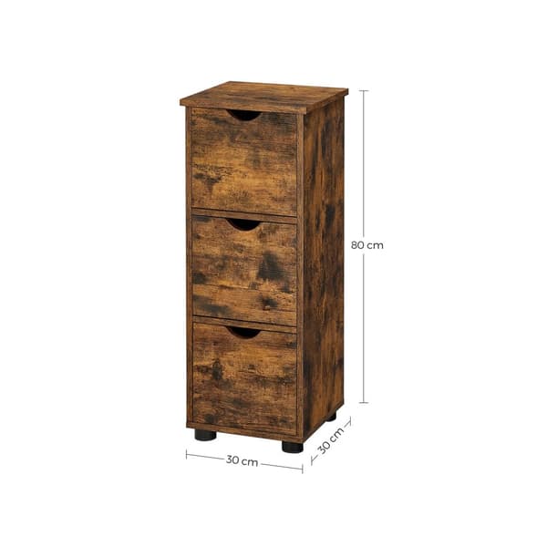 Badeværelsesmøbler - belastningsskab - Opbevaringsskab - Beepercase - 3 skuffer - Vintage Brown