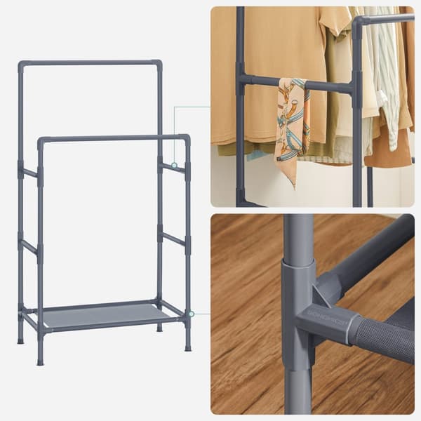 Tøjstativ - frakkeholder - opbevaringsstativ - garderobe - grå