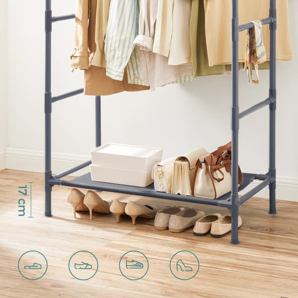 Tøjstativ - frakkeholder - opbevaringsstativ - garderobe - grå