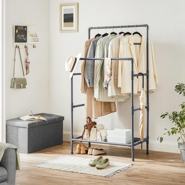 Tøjstativ - frakkeholder - opbevaringsstativ - garderobe - grå