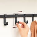 Miniatyrbillede 3 af 8: Wall Coat Rack - væghylde - væg hængende hylde - med 5 aftagelige kroge - brun
