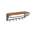 Miniatyrbillede 1 af 8: Wall Coat Rack - væghylde - væg hængende hylde - med 5 aftagelige kroge - brun