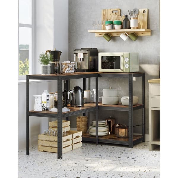 Säilytyskaappi - Standing Rack - säilytyskaappi - säilytyslevy - keittiön kaappi - kirjahylly - Vintage Brown / Black