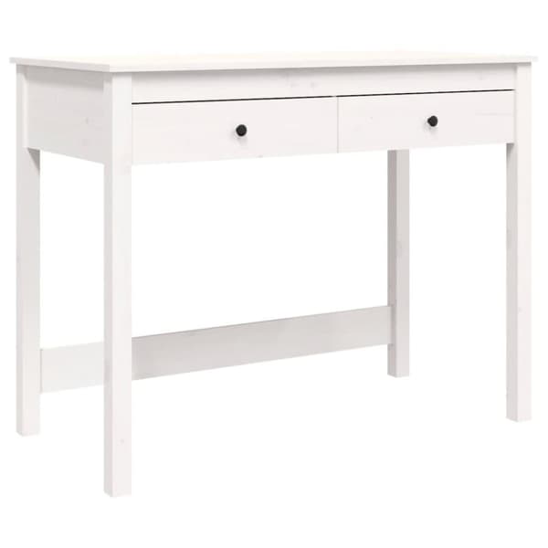 vidaXL Skrivbord med lådor vit 100x50x78 cm massiv furu
