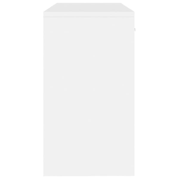 vidaXL Skrivbord lådor & skåp vit högglans 100x40x73cm konstruerat trä