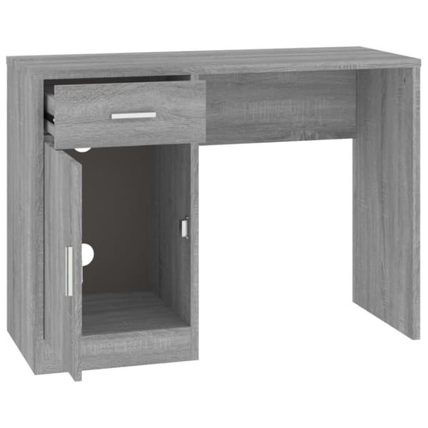 vidaXL Skrivbord lådor & skåp grå sonoma 100x40x73cm konstruerat trä