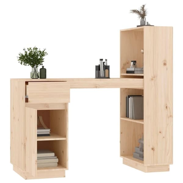 vidaXL skrivebord 110x53x117 cm massivt fyrretræ