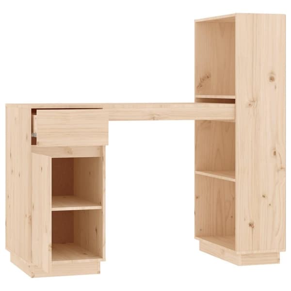 vidaXL skrivebord 110x53x117 cm massivt fyrretræ