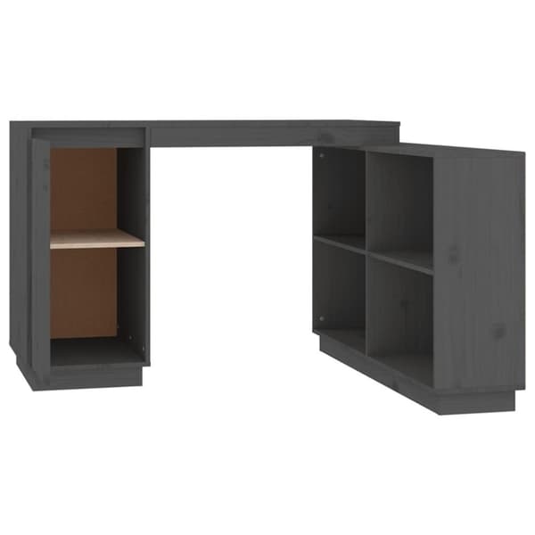 vidaXL skrivebord 110x50x75 cm massivt fyrretræ grå