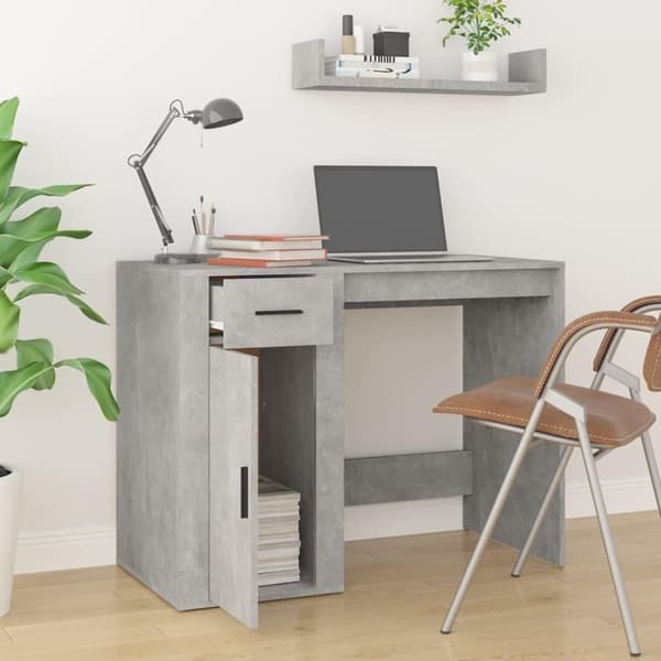vidaXL Työpöytä betoninharmaa 100x49x75 cm tekninen puu