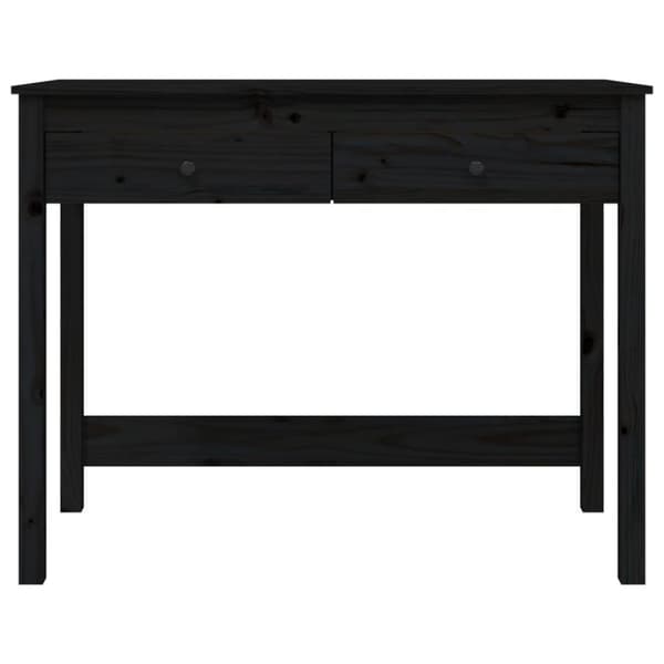 vidaXL Työpöytä laatikoilla musta 100x50x78 cm täysi mänty