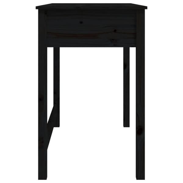 vidaXL Työpöytä laatikoilla musta 100x50x78 cm täysi mänty