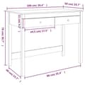 Pikkukuva 10 / 11: vidaXL Työpöytä laatikoilla musta 100x50x78 cm täysi mänty