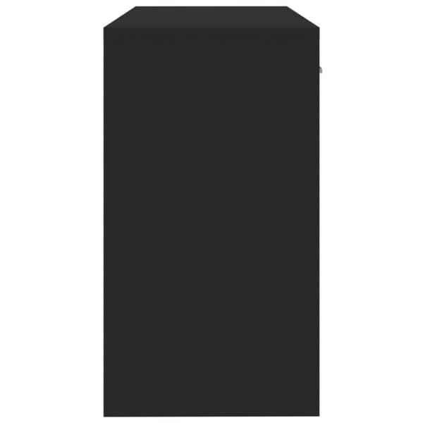 vidaXL Työpöytä laatikolla ja kaapilla musta 100x40x73 cm tekninen puu
