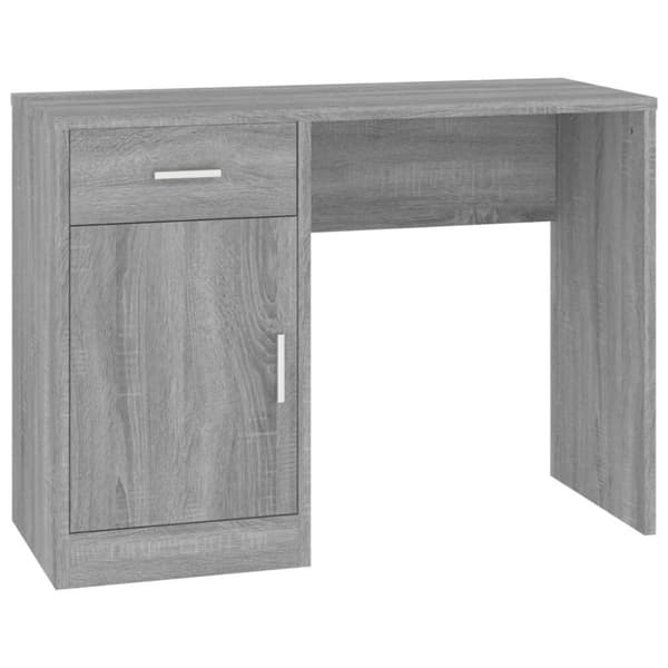 vidaXL skrivebord med skab 100x40x73 cm konstrueret træ grå sonoma-eg