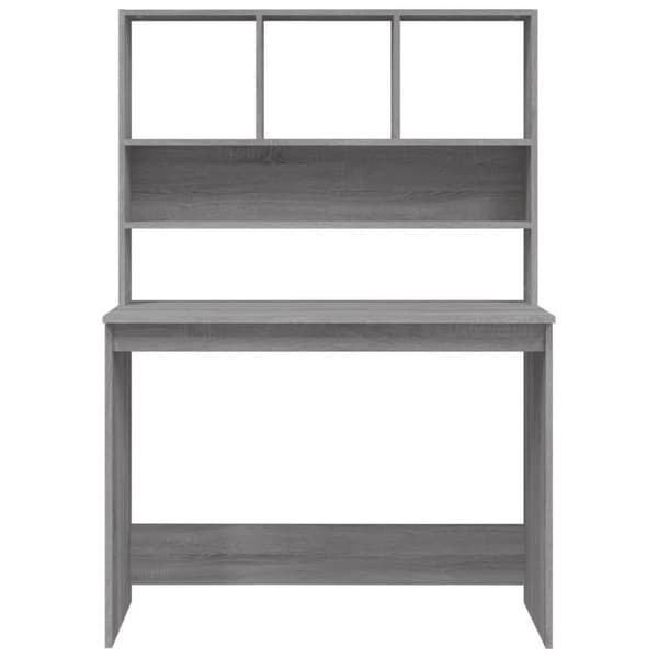 vidaXL Työpöytä hyllyillä harmaa Sonoma 102x45x148 cm tekninen puu