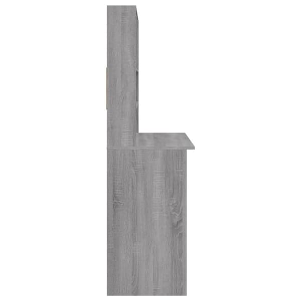 vidaXL Työpöytä hyllyillä harmaa Sonoma 102x45x148 cm tekninen puu