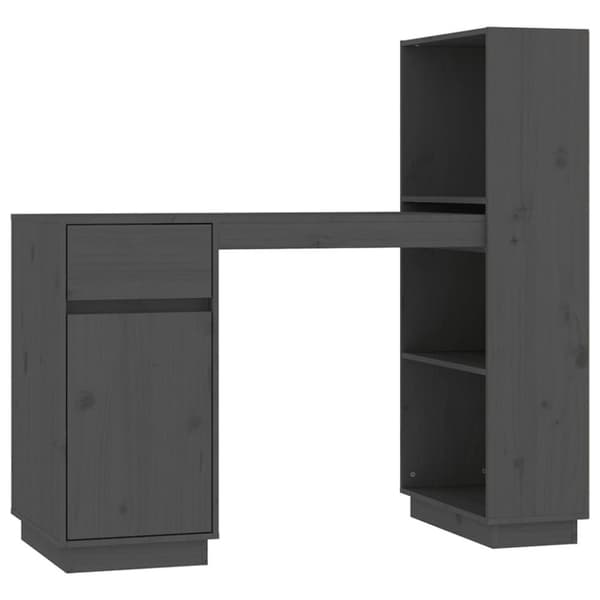 vidaXL skrivebord 110x53x117 cm massivt fyrretræ grå