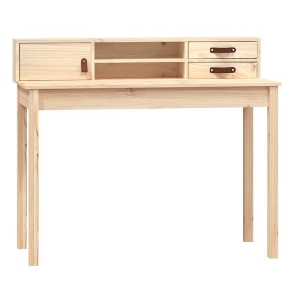 vidaXL skrivebord 110x50x93 cm massivt fyrretræ