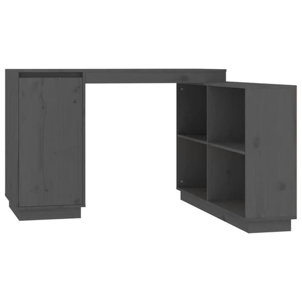 vidaXL Skrivbord grå 110x50x75 cm massiv furu
