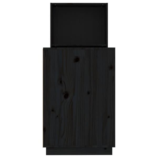 vidaXL Skrivbord svart 110x53x117 cm massiv furu
