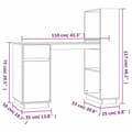 Miniatyrbild 11 av 11: vidaXL Skrivbord svart 110x53x117 cm massiv furu