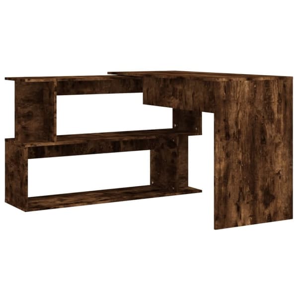 vidaXL Hörnskrivbord rökfärgad ek 200x50x76 cm konstruerat trä