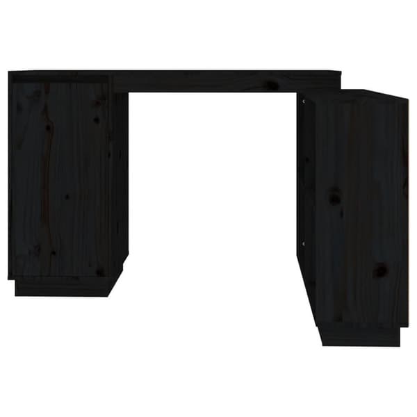vidaXL Skrivbord svart 110x50x75 cm massiv furu