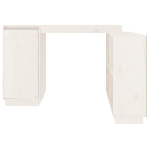 vidaXL Skrivbord vit 110x50x75 cm massiv furu
