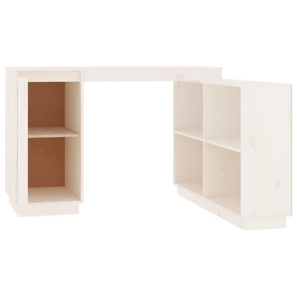 vidaXL Skrivbord vit 110x50x75 cm massiv furu