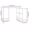 Miniatyrbild 11 av 11: vidaXL Skrivbord vit 110x50x75 cm massiv furu