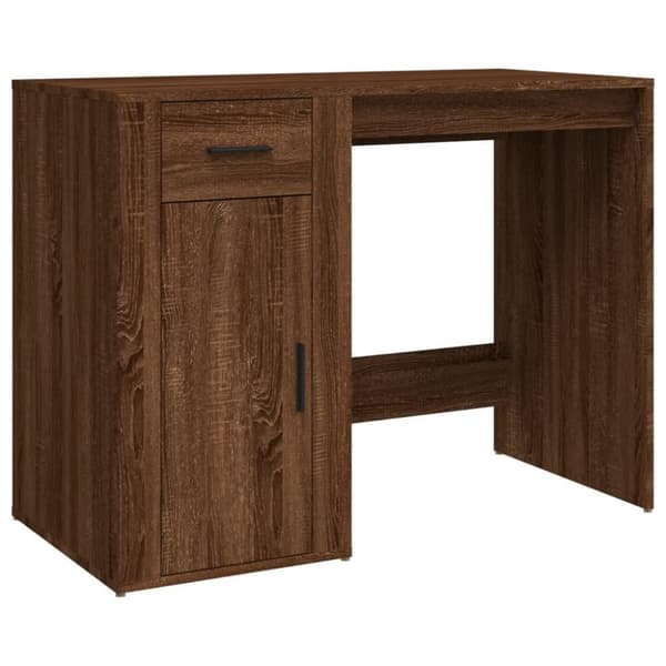 vidaXL Skrivebord brun eik 100x49x75 cm konstruert tre