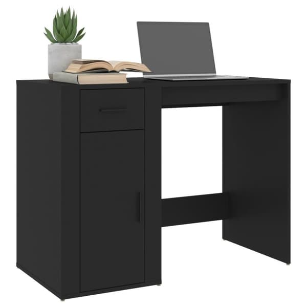 vidaXL Skrivbord svart 100x49x75 cm konstruerat trä